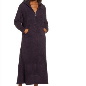 Barefoot Dreams CozyChic Hooded Half Zip Robe.